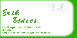 erik bedics business card